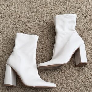 Steve Madden White Heeled Boots